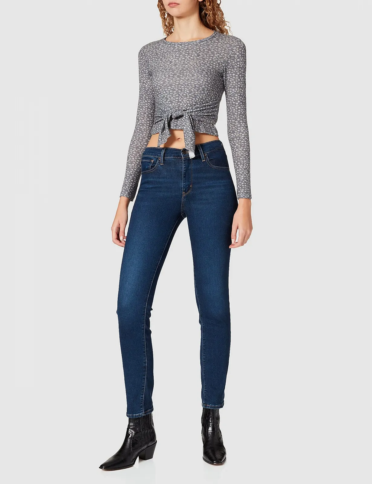 Футболка LTB Jeans Filece Grey Mel Flowers Print, L, фото №2