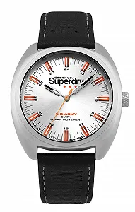 Мужские аналоговые кварцевые часы Superdry SYG228B с кожаным ремешком - Фото 1