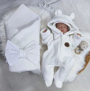 Конверт для новонародженого та людина демісезон Тедді молочний (А00060) - Фото 1