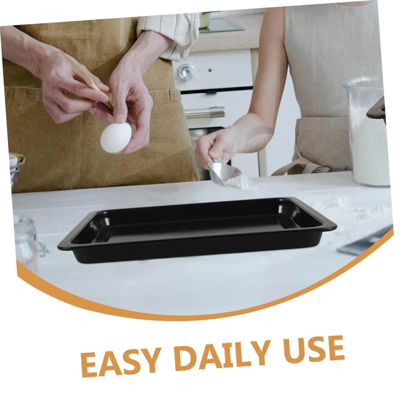 Противень для выпечки прямоугольный эмалированный глубокий для мяса рыбы и овощей Черный, фото №3