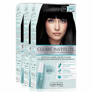 Фарба для волосся Clinuance Delicate Permanent Ammonia Free More Shine Intense Colour 100% Coverage 1.0 Чорний, 3 упаковки - Фото 1