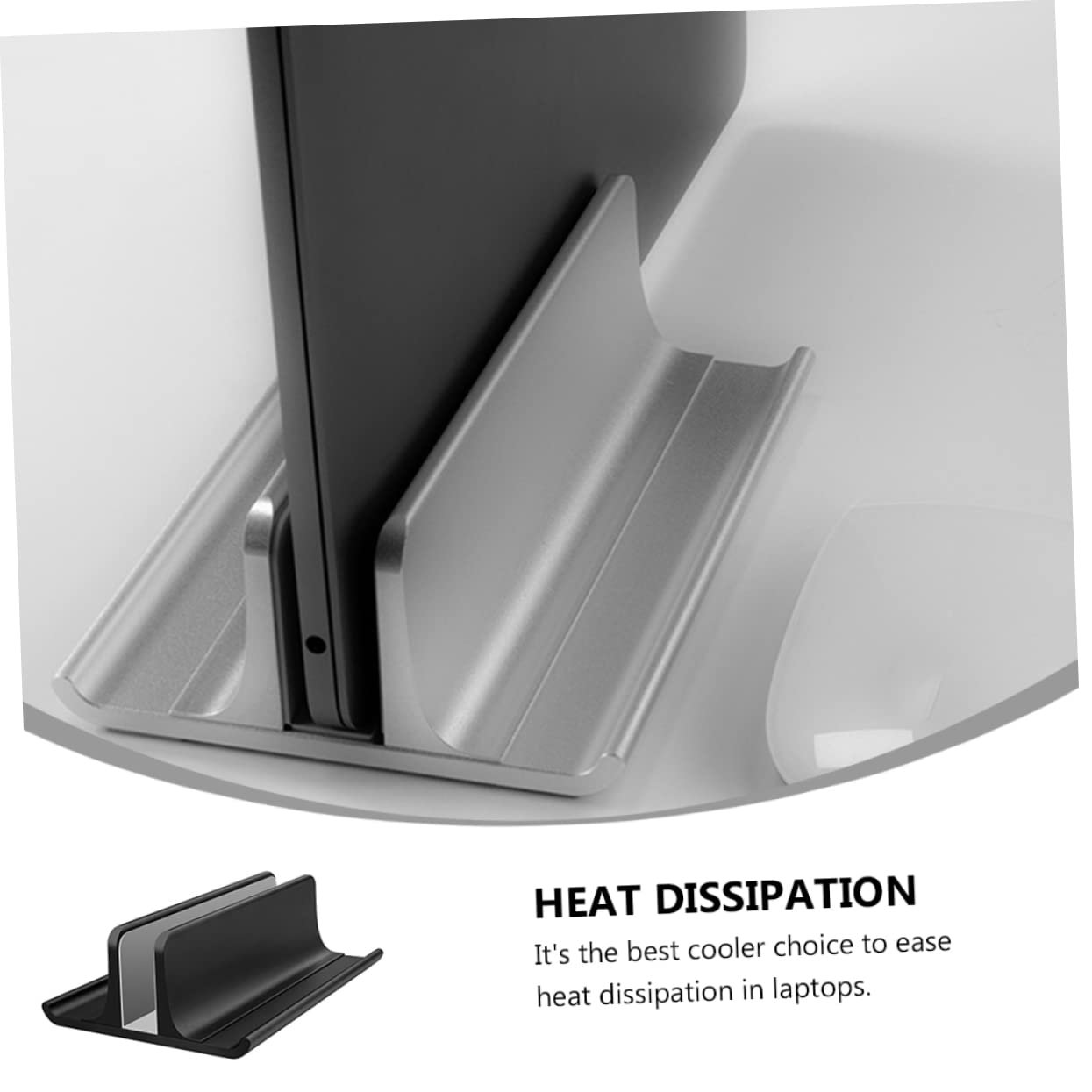 Охолоджуюча Підставка для Ноутбука GALPADA Алюмінієвий Сплав Вертикальна Нековзна Для відведення тепла та організації робочого столу, фото №3
