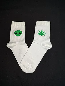 Чоловічі молодіжні шкарпетки високі демісезонні білі 39 - 44 розмір - Фото 1