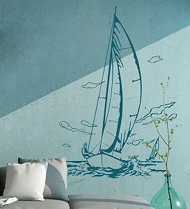 Наклейка на стіну M1507 Sailor Ship XS 43 x 60 см Темно-синя synthetic.ua - Фото 1