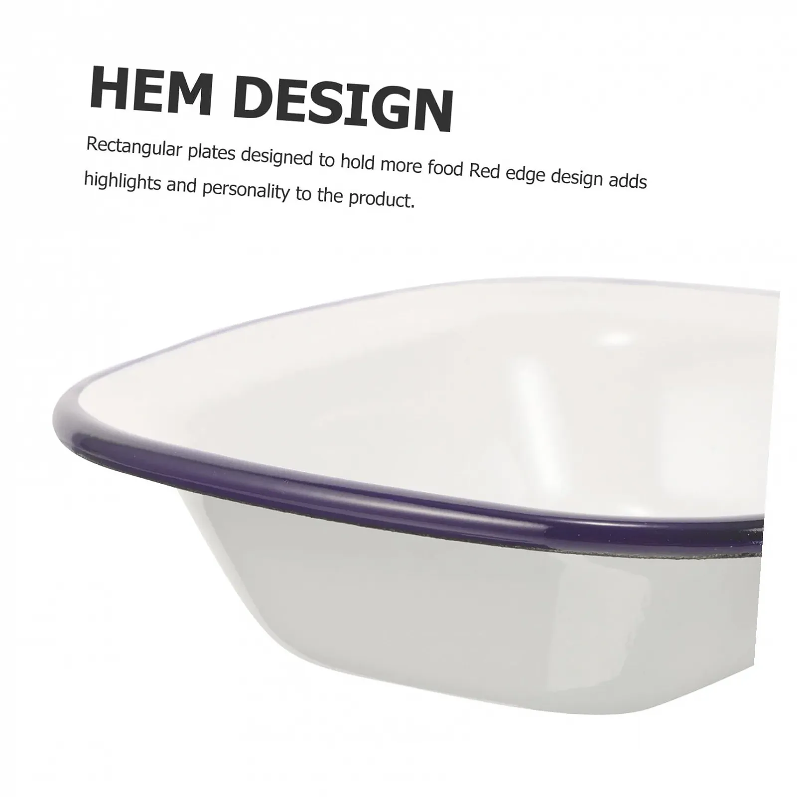 Деко POPETPOP Емальоване прямокутне з синім обідком термостійке, фото №3 Деко POPETPOP Емальоване прямокутне з синім обідком термостійке, фото №3