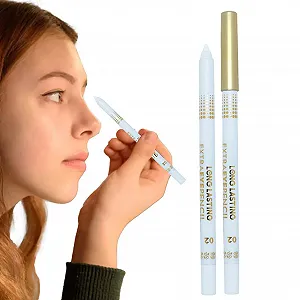 Олівець для очей Anulely чорний, сріблястий глітер - Фото 1