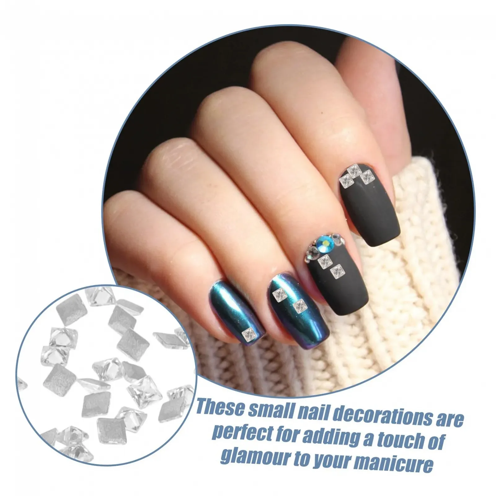 Плоские циркониевые камни для ногтей Healeved, набор 50 шт, декоративные формы для ювелирных изделий для ногтей, фото №4