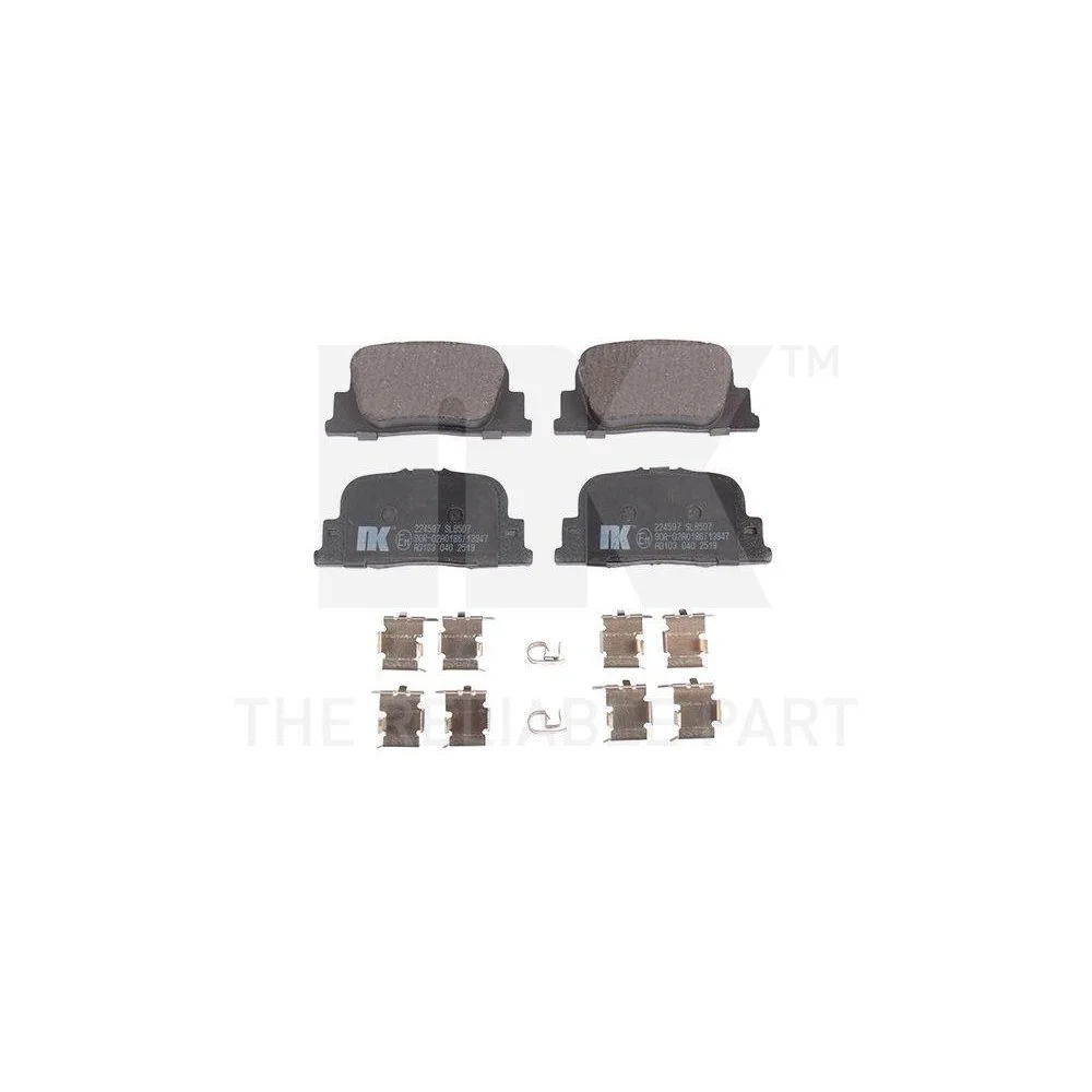 Комплект тормозных колодок дискового тормоза NK 224597 задняя ось, фото №1