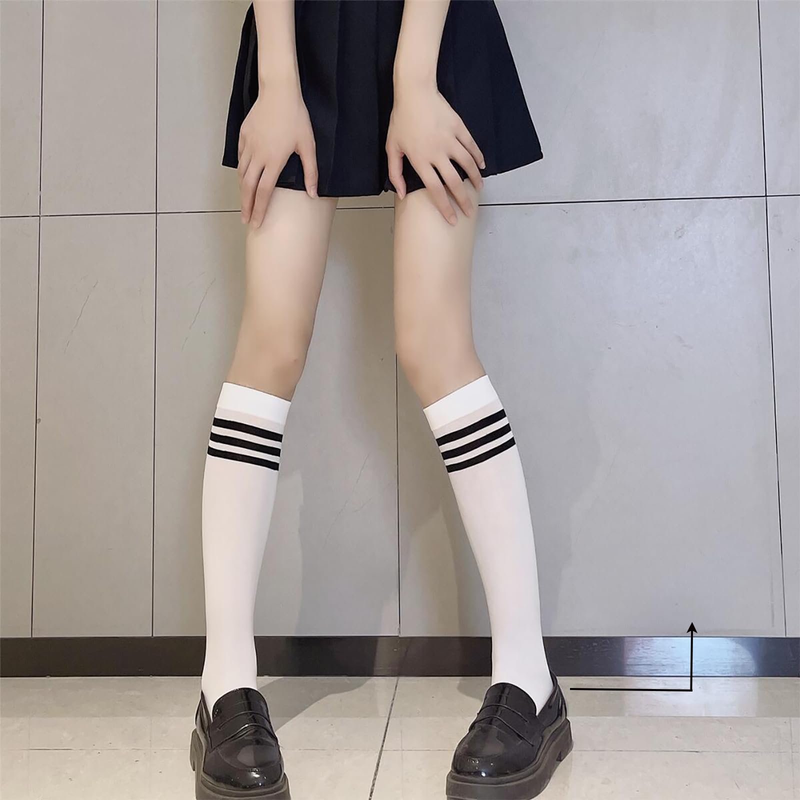 Гетры KEYRI 2 пары, гетры до икр, чулки, носки до середины ног, 3 полосатые длинные носки, One Size, модные и универсальные, фото №5