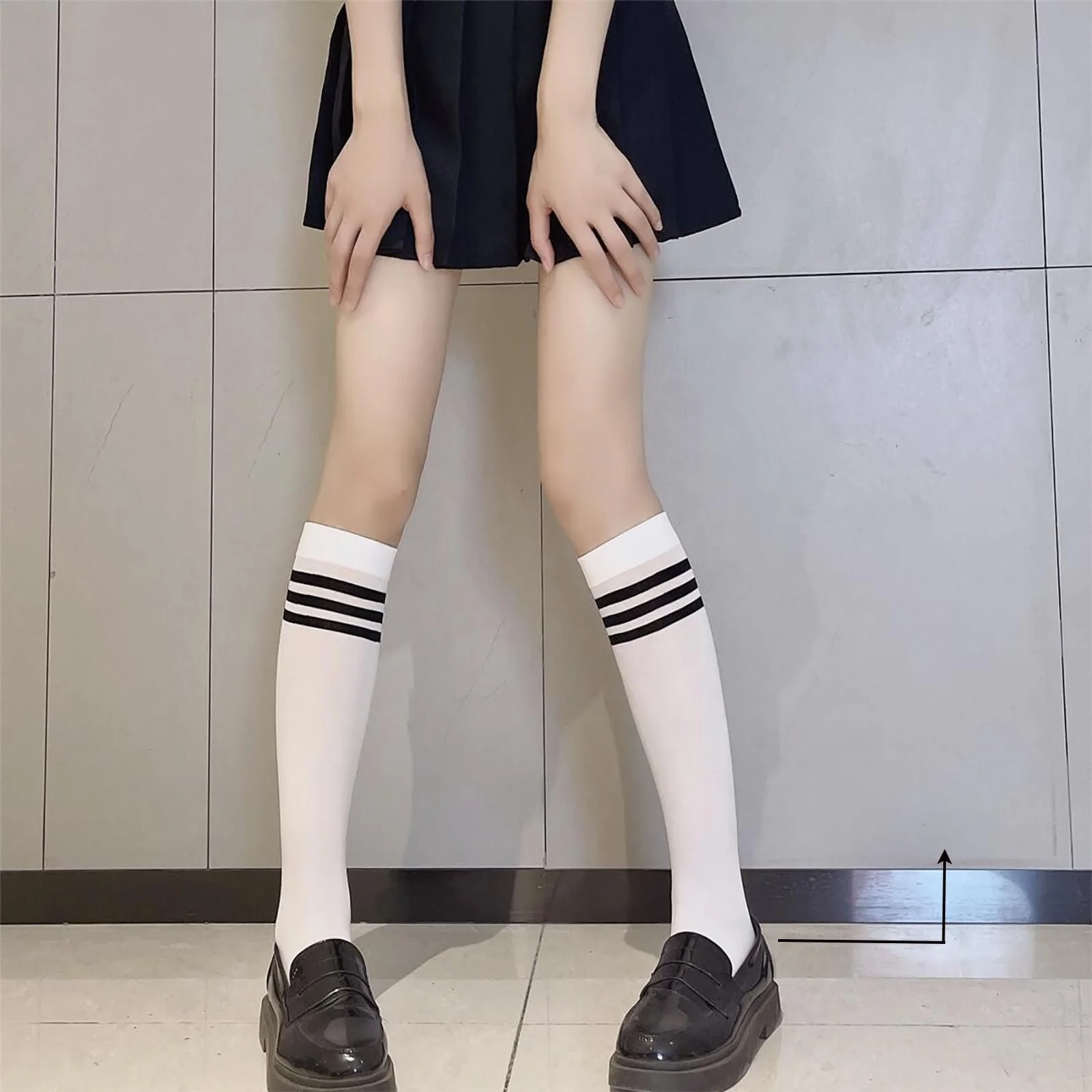 Гетры KEYRI 2 пары, гетры до икр, чулки, носки до середины ног, 3 полосатые длинные носки, One Size, модные и универсальные, фото №5