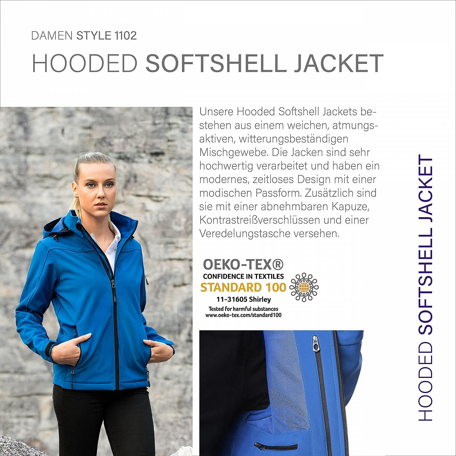 Женская куртка софтшелл с капюшоном HRM Softshell, Размер I, Водоотталкивающая, 5000 мм водяного столба, фото №5