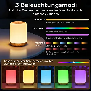 Настільна лампа VIWAVE сенсорна димована нічник 256 RGB акумуляторна synthetic.ua - Фото 1