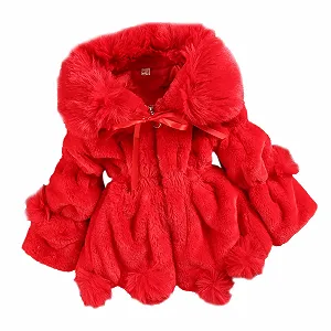 Пальто дитяче флісове зимове тепле товсте однотонне з довгими рукавами - Фото 1