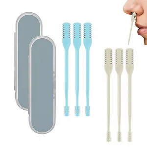 Тример XoeLLe Pack of 8 для носових волосків Ручний з обертовою щіткою (Синій, Жовтий) - Фото 1