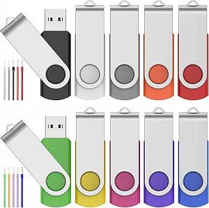 USB-флеш-накопичувач FEBNISCTE 32 GB USB 2.0 10 шт. Різнокольорові - Фото 1