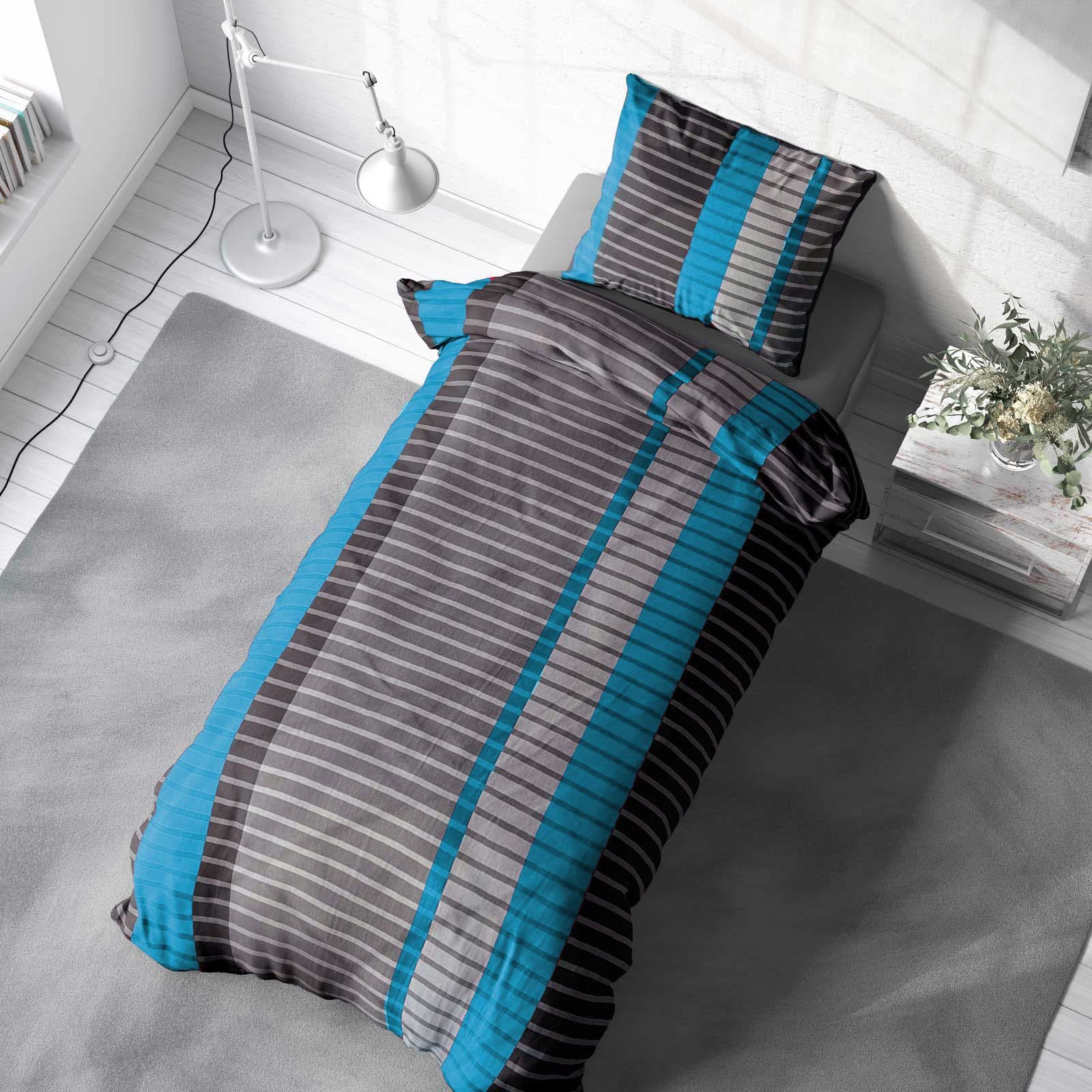 Постільна білизна Class Home Collection, 135 x 200 см, бавовна Renforcé, комплект з 2 предметів із блискавкою, Wind Blue, фото №4