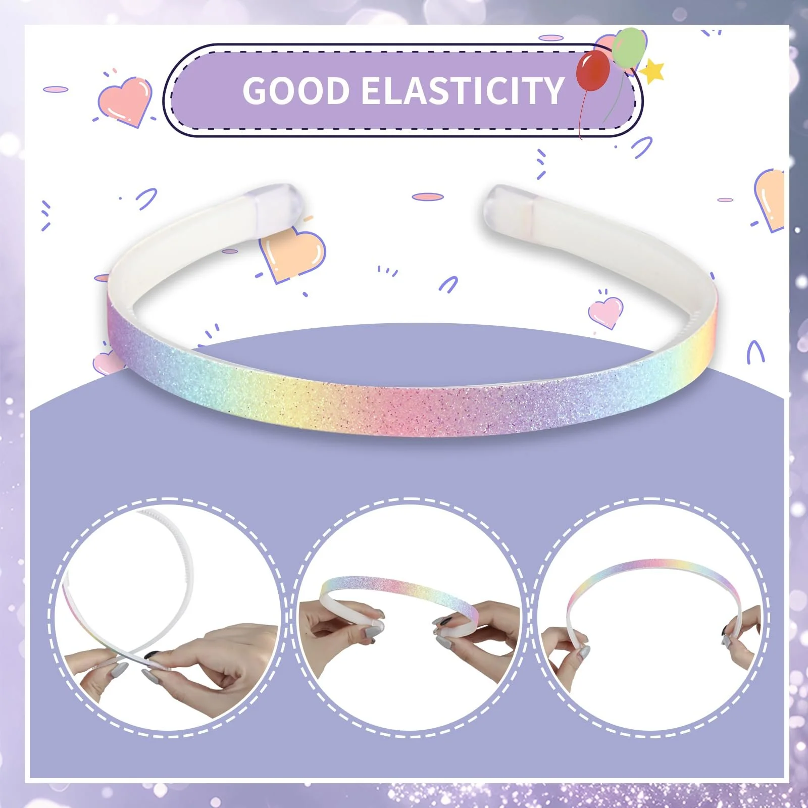 Набор блестящих обручей 8 шт., фото №3