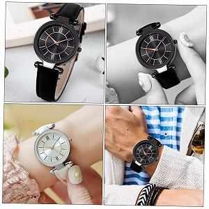 Кварцовий годинник Healvian 2St", жіночий, повсякденний, з імітацією шкіряного ремінця synthetic.ua - Фото 1