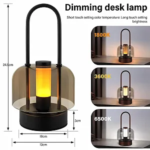 Настільна лампа LED Акумуляторна Сенсорна Димер 3 колірні температури USB Black synthetic.ua - Фото 1