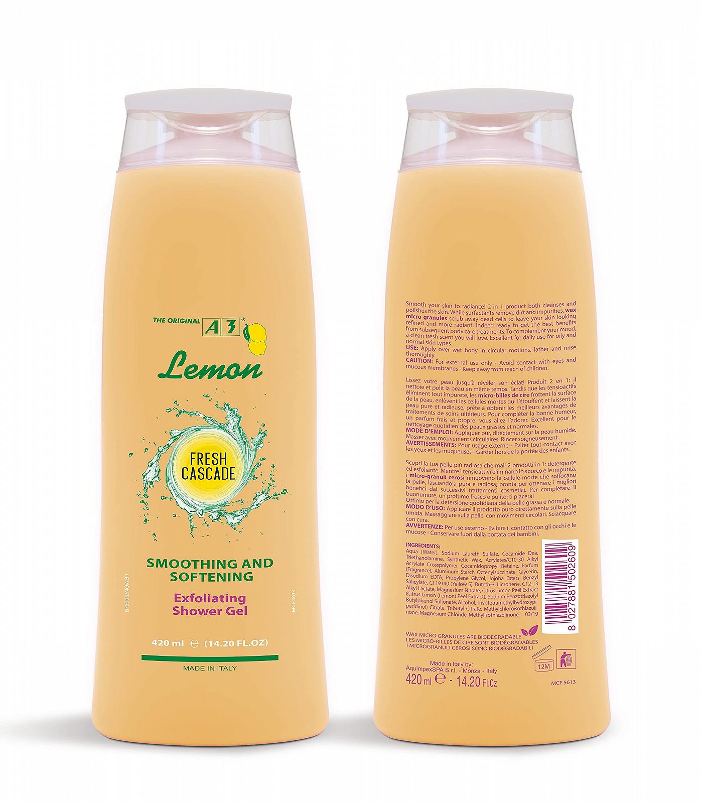 Отшелушивающий гель для душа A3 Lemon с ароматом лимона, фото №10