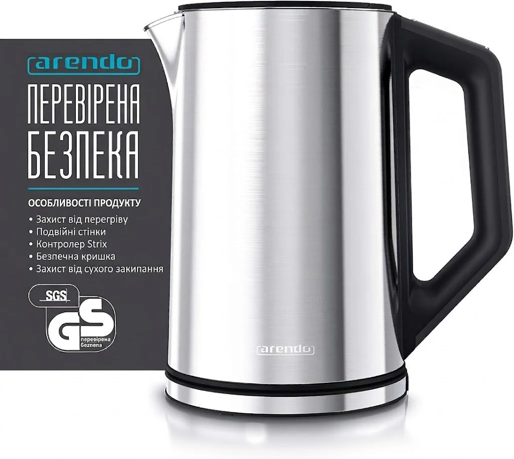 Электрочайник Arendo Elegant 1.5L Stainless Steel с регулировкой температуры, фото №3 Электрочайник Arendo Elegant 1.5L Stainless Steel с регулировкой температуры, фото №3