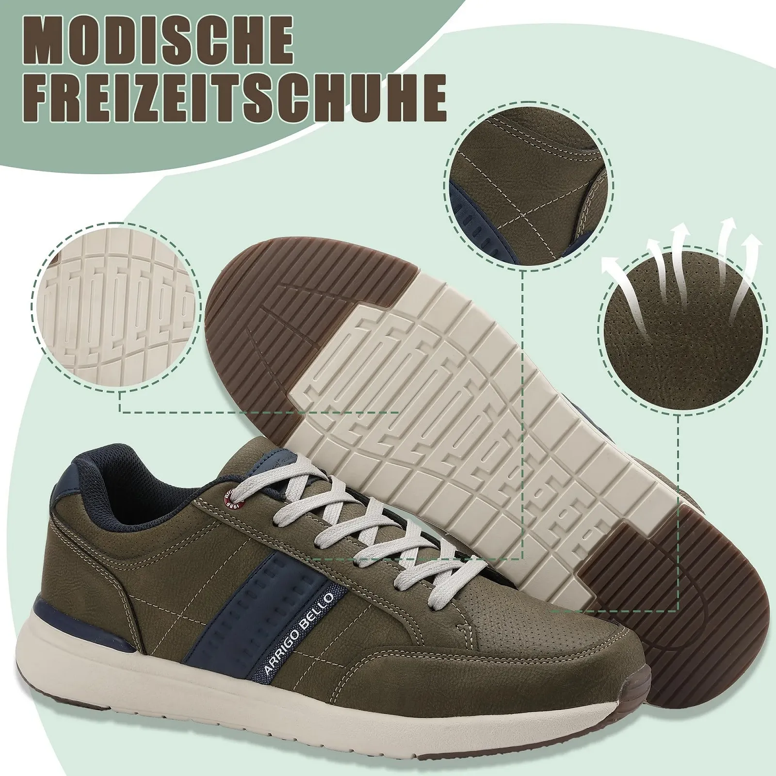 Кросівки ARRIGO BELLO Casual Fashion Non-Slip Lightweight Leather, фото №3