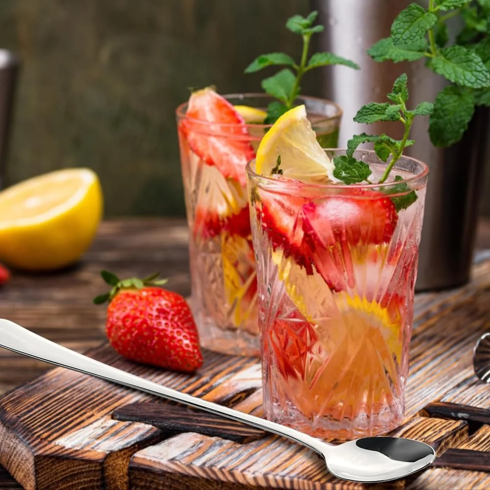 Ложки з нержавіючої сталі homEdge з довгою ручкою, 21 см, для змішування коктейлів, фото №2