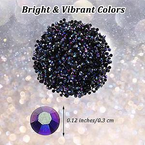 Стрази смоляні для рукоділля AB, плоскі, круглі, блискучі, кристали для прикраси одягу, чашок, взуття, тканини synthetic.ua - Фото 1