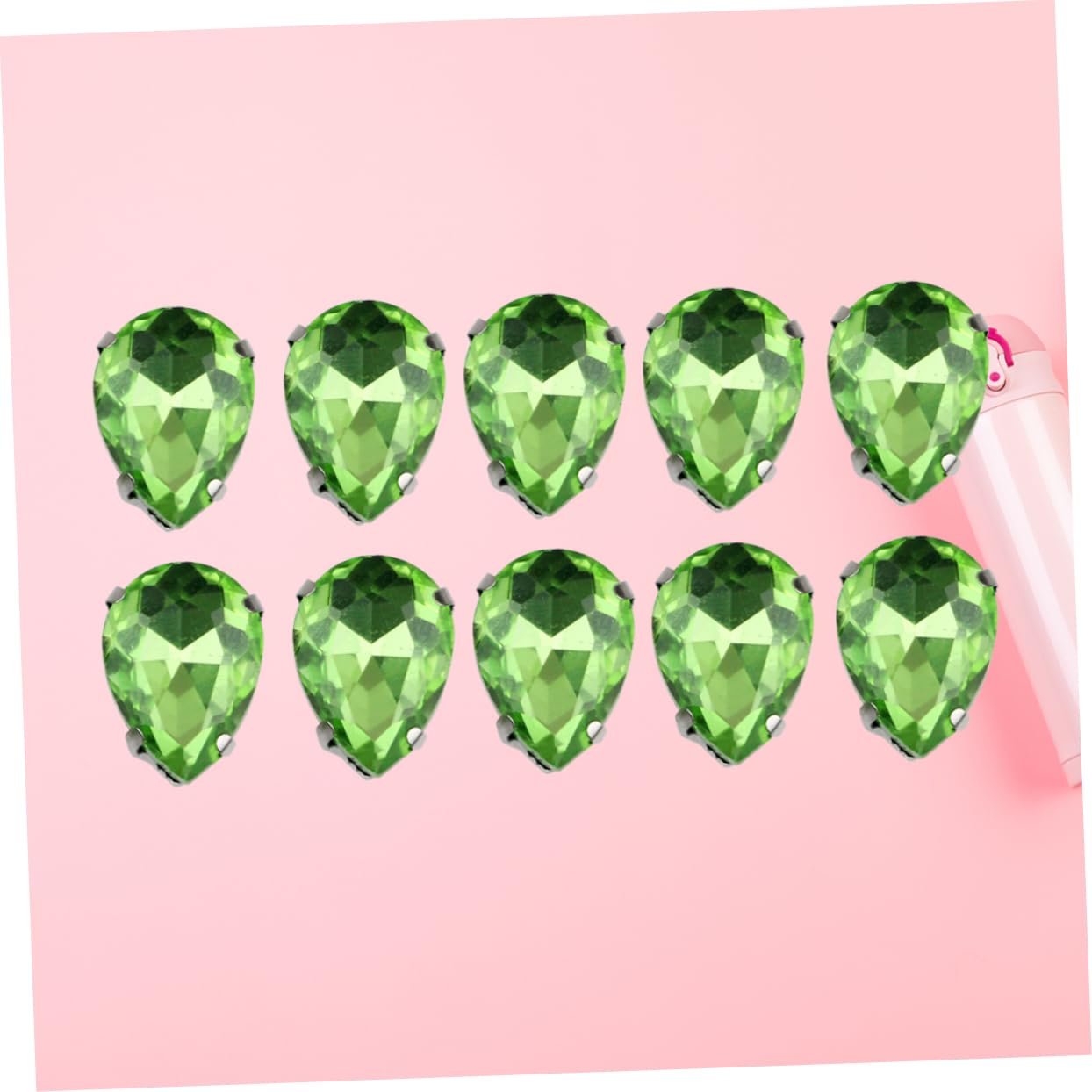 Стрази Крапля COHEALI Скло для шиття, світло-зелений, 50 шт, фото №3