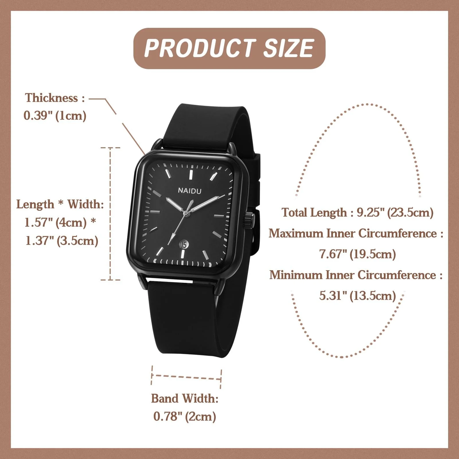 Годинник Silverora Кварцовий Аналоговий Прямокутний Силіконовий, фото №4