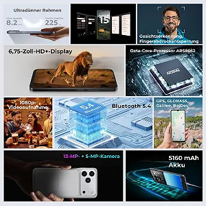 Смартфон HOTWAV A17 Pro Max 2026 16 ГБ+256 ГБ 6,75" HD+ 5160 мАч Android 15 synthetic.ua - Фото 1