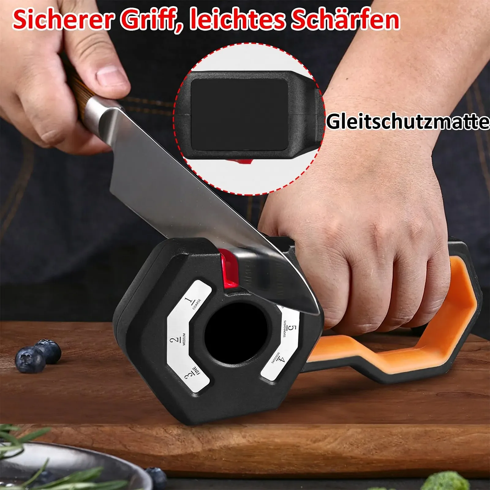 Точилка для ножів Yeelan ручна 6 рівнів регулювання професійна, фото №2