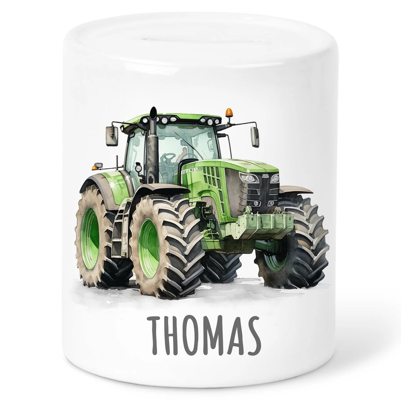 Скарбничка Трактор Керамічна Зелена, фото №1