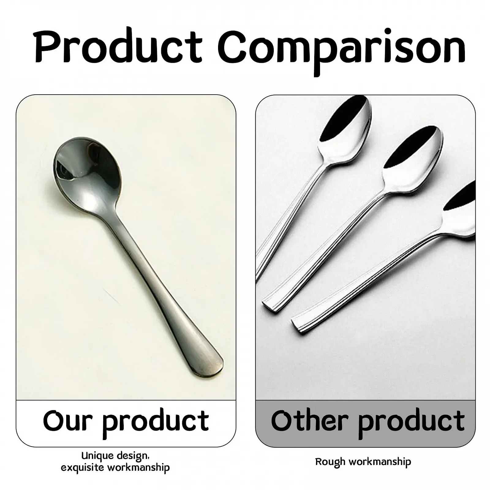 Ложки маленькие из нержавеющей стали, 8 штук, фото №5