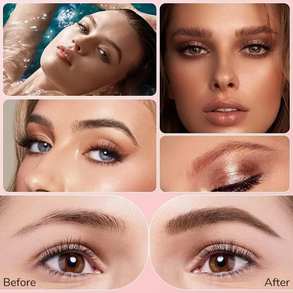 Олівці для брів (набір 2 шт.) 3D Micro Waterproof 4 Fork Tips Dark Coffee + Grey, фото №5