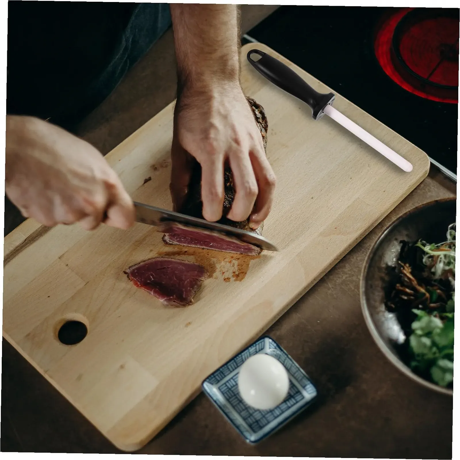 Мусат алмазний для заточування ножів портативний керамічний стрижень легкий, фото №8 Мусат алмазний для заточування ножів портативний керамічний стрижень легкий, фото №8