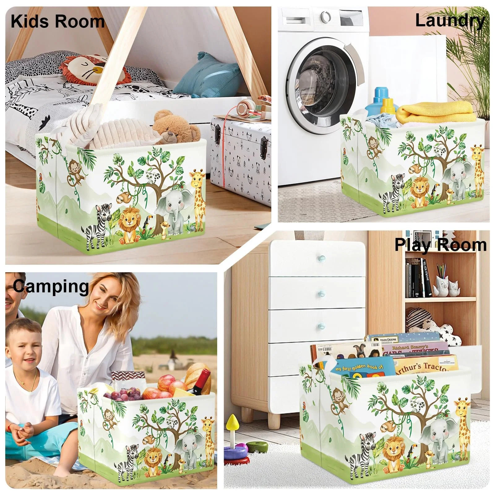 Корзина для игрушек HUUMONSS Лесные животные, детская, складная, для мальчиков и девочек, большая, 36 л, фото №7 Корзина для игрушек HUUMONSS Лесные животные, детская, складная, для мальчиков и девочек, большая, 36 л, фото №7