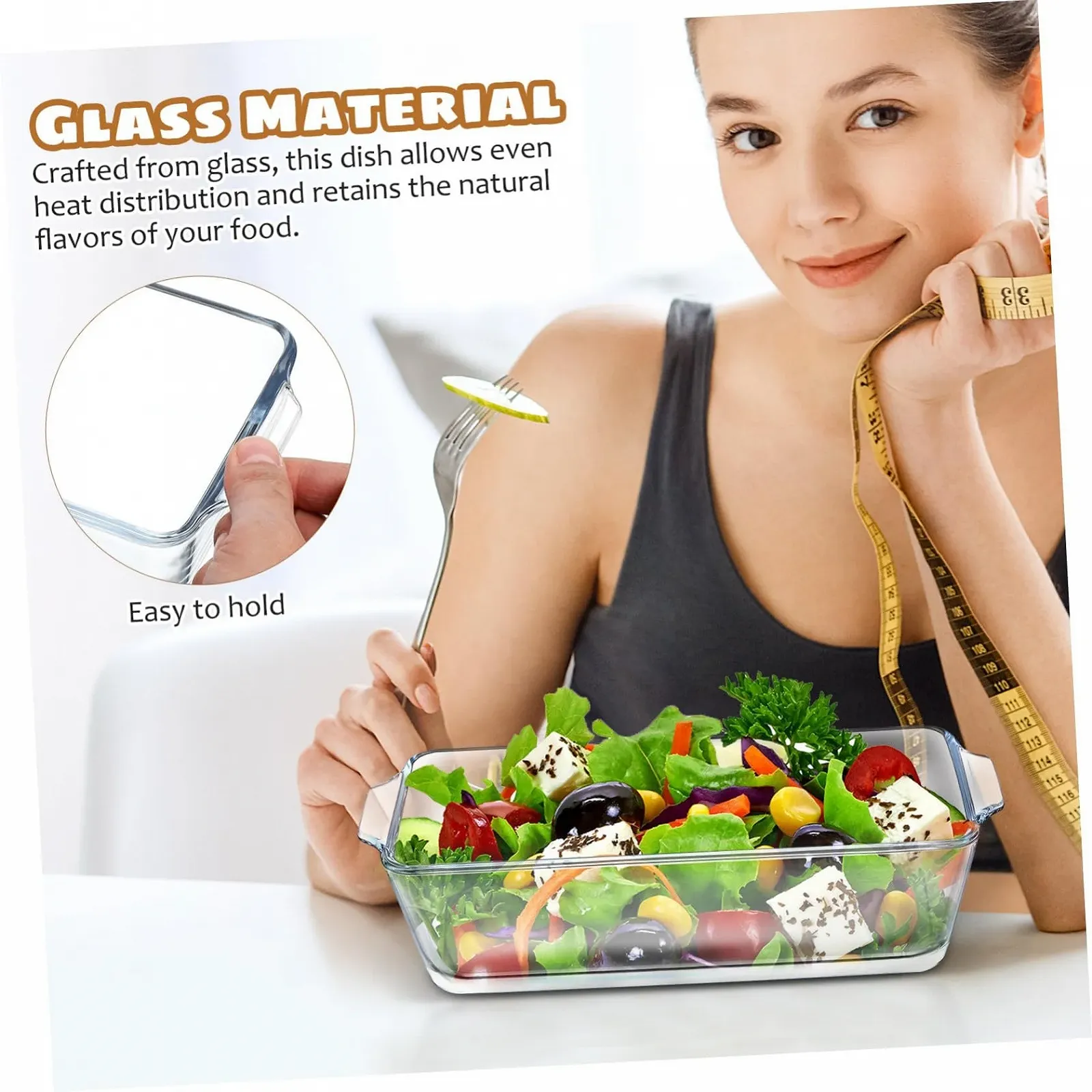 Форма для запікання Sosoport скляна термостійка багатофункціональна BPA-free, фото №7