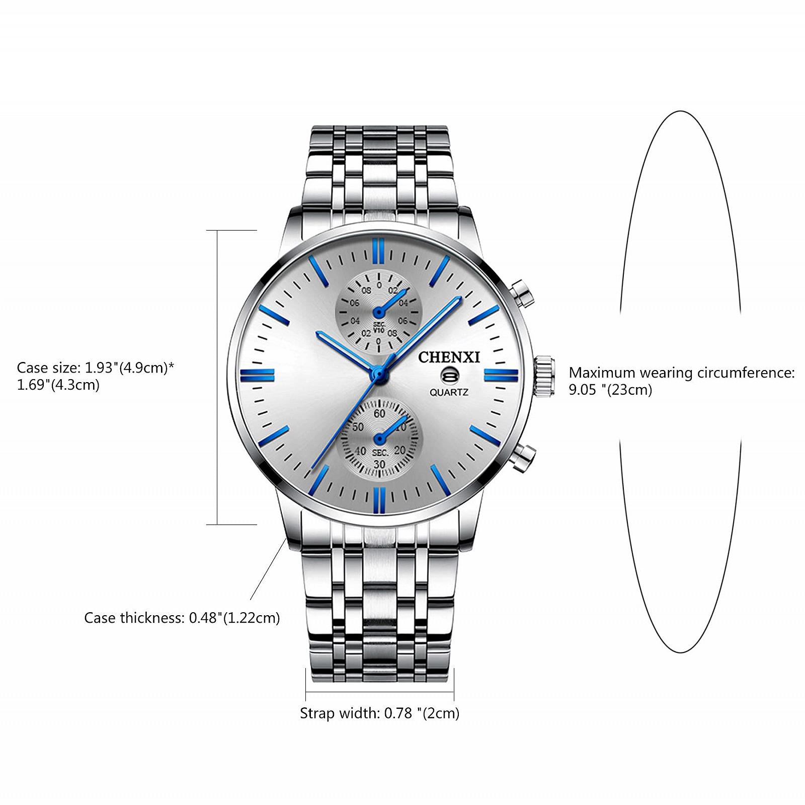 Мужские часы JewelryWe Кварцевые Аналоговые 30 м Водонепроницаемые Циферблат с римскими цифрами, календарем недели и даты, люминесцентные стрелки, фото №4 Мужские часы JewelryWe Кварцевые Аналоговые 30 м Водонепроницаемые Циферблат с римскими цифрами, календарем недели и даты, люминесцентные стрелки, фото №4