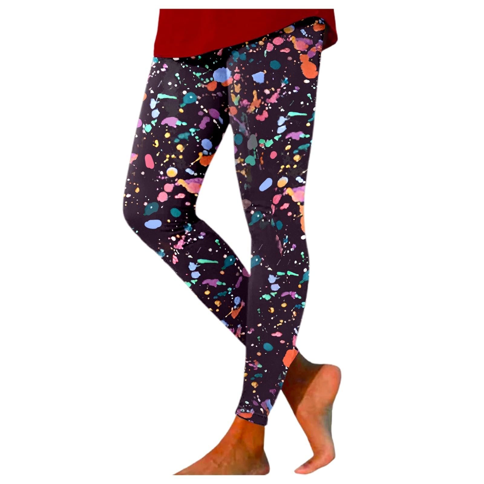 Леггинсы pxjsdwe 80s Женские Цветные Зимние Длинные Спортивные Леггинсы Running Trousers Opaque Stretch Yoga Trousers Цветные С Принтом С Высокой Талией Carnival Costume Tights Gym Party Fancy Dress Costumes, фото №1