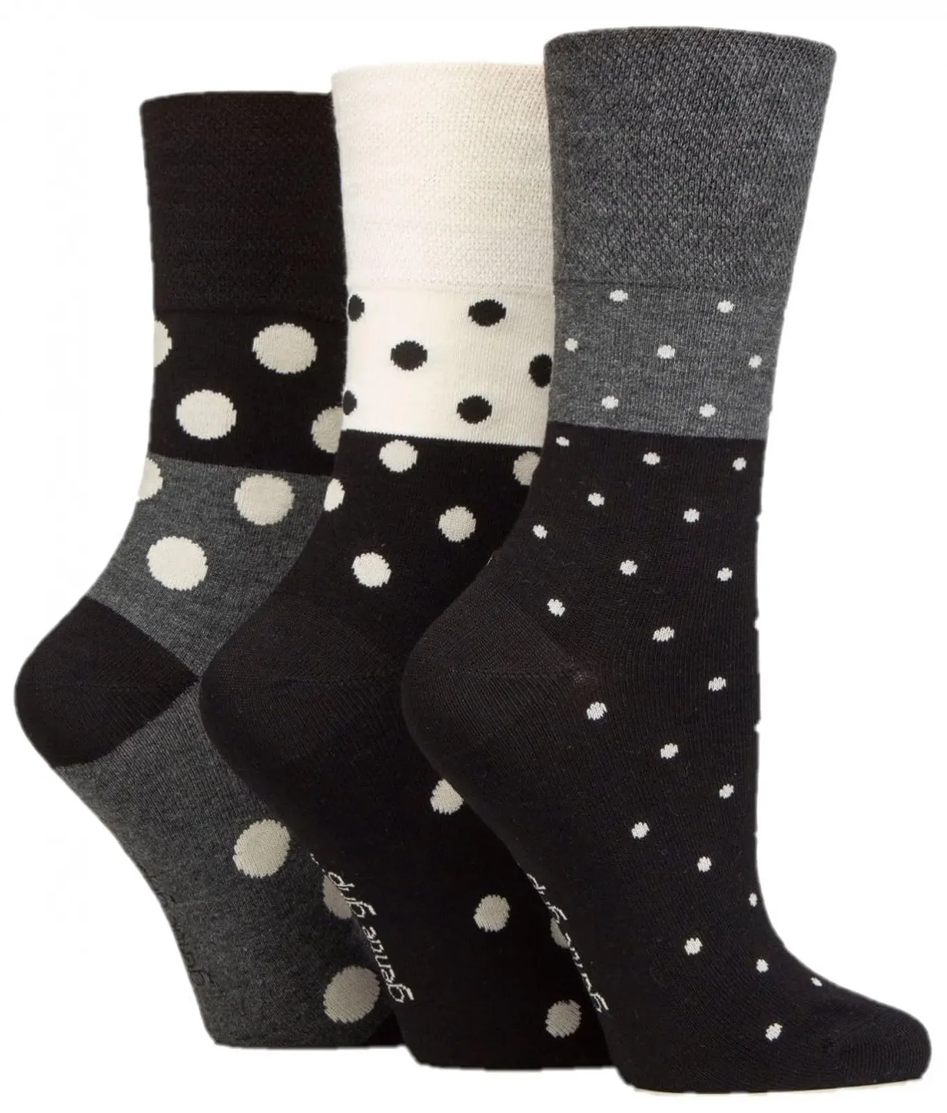 Носки Gentle Grip Patterned and Striped Bamboo Multipack of 3 Mono Stains 37-41, черный, фото №1