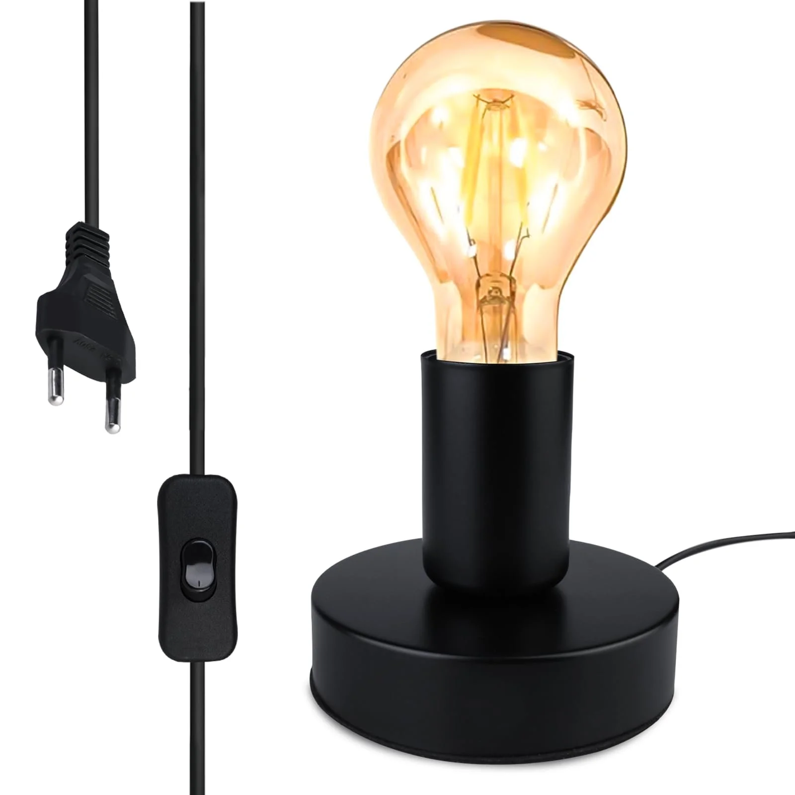 Настільна лампа Retro E27 Vintage Base з кабелем Metal (без лампи), фото №1