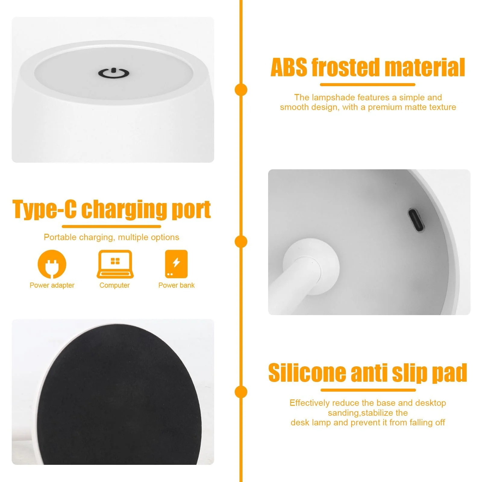 Настільна лампа LED Бездротова Портативна Сенсорна Акумуляторна Бежевий, фото №3