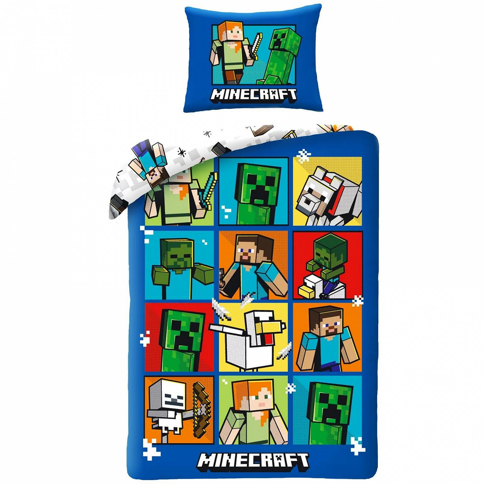 Постільна білизна Halantex Minecraft Creepers 100% бавовна 140 x 200 см + наволочка 70 x 90 см, фото №1