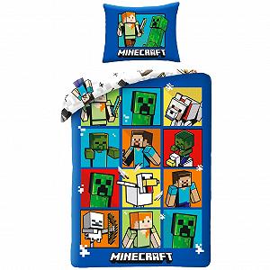 Постільна білизна Halantex Minecraft Creepers 100% бавовна 140 x 200 см + наволочка 70 x 90 см - Фото 1