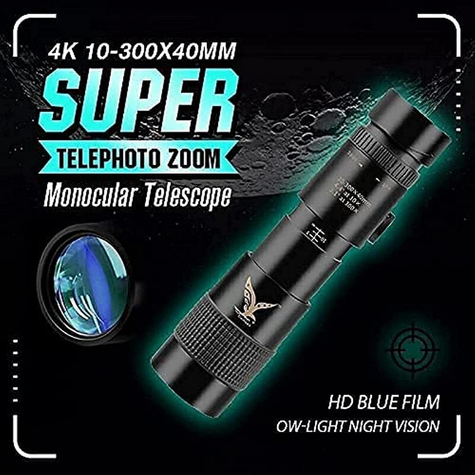 Телескоп 4k 4k 10-300x40mm Super Telephoto Zoom Монокулярный телескоп Портативный с увеличением 300x, фото №3