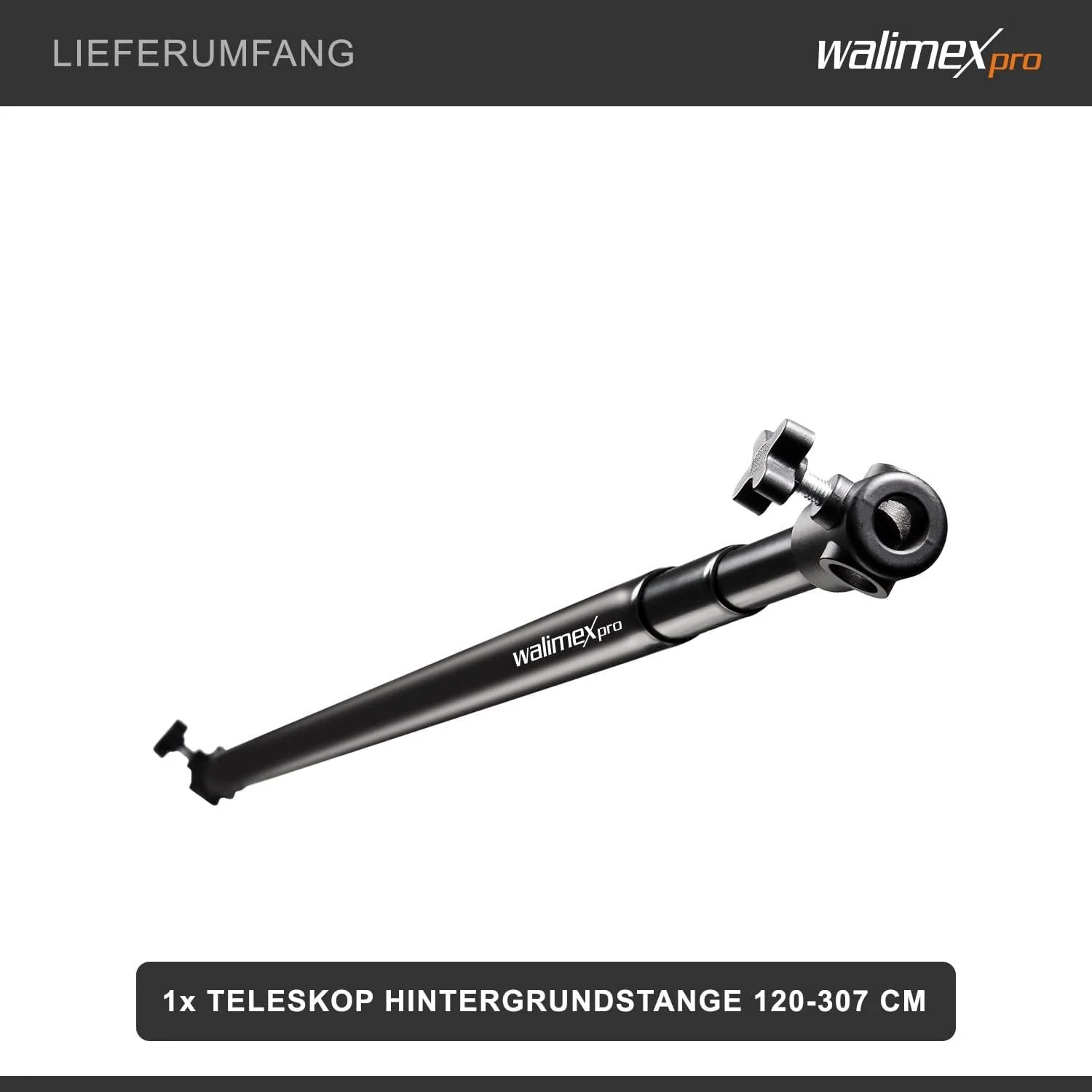 Телескопічна нижня штанга Walimex pro 120-307 см Чорний, фото №5 Телескопічна нижня штанга Walimex pro 120-307 см Чорний, фото №5