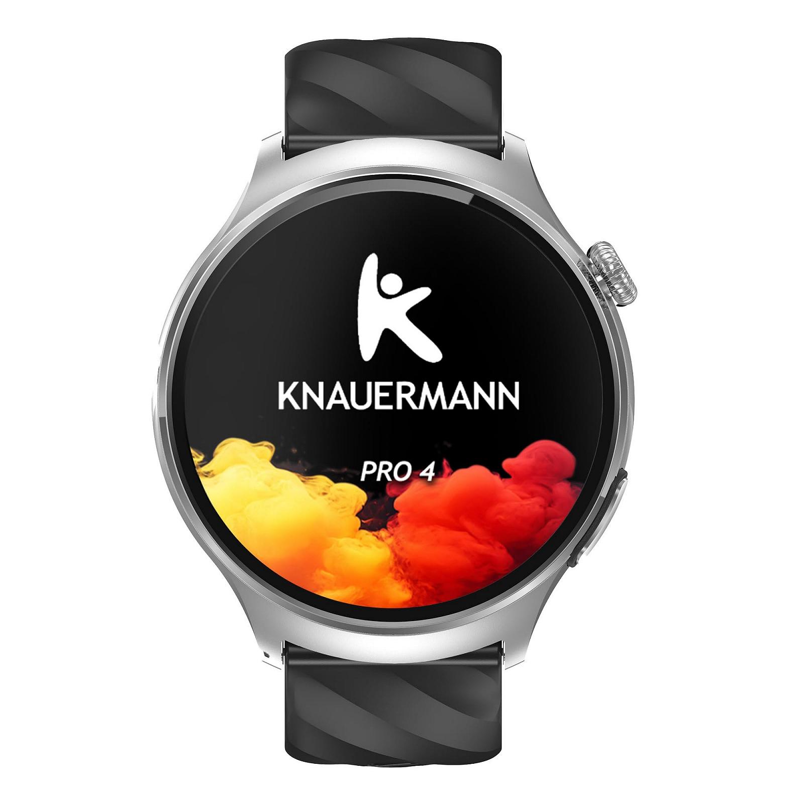 Смарт-часы Knauermann PRO 4 ECG Health Watch с функцией телефона, серебристый корпус, черный силиконовый ремешок, фото №2