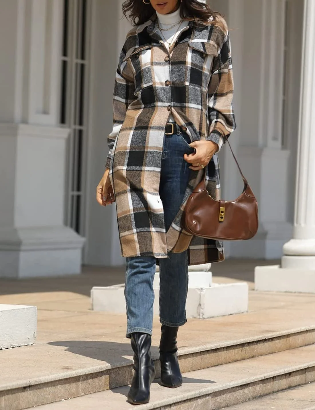 Рубашка-пиджак Sukany В клетку с длинными рукавами, фото №7