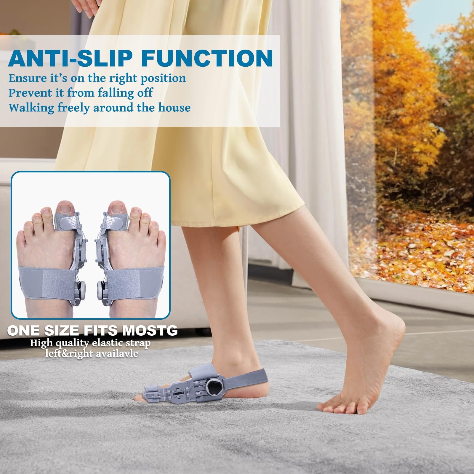 Шина для коррекции Hallux Valgus Регулируемая шина с поворотным регулятором, силиконовый разделитель, фото №5